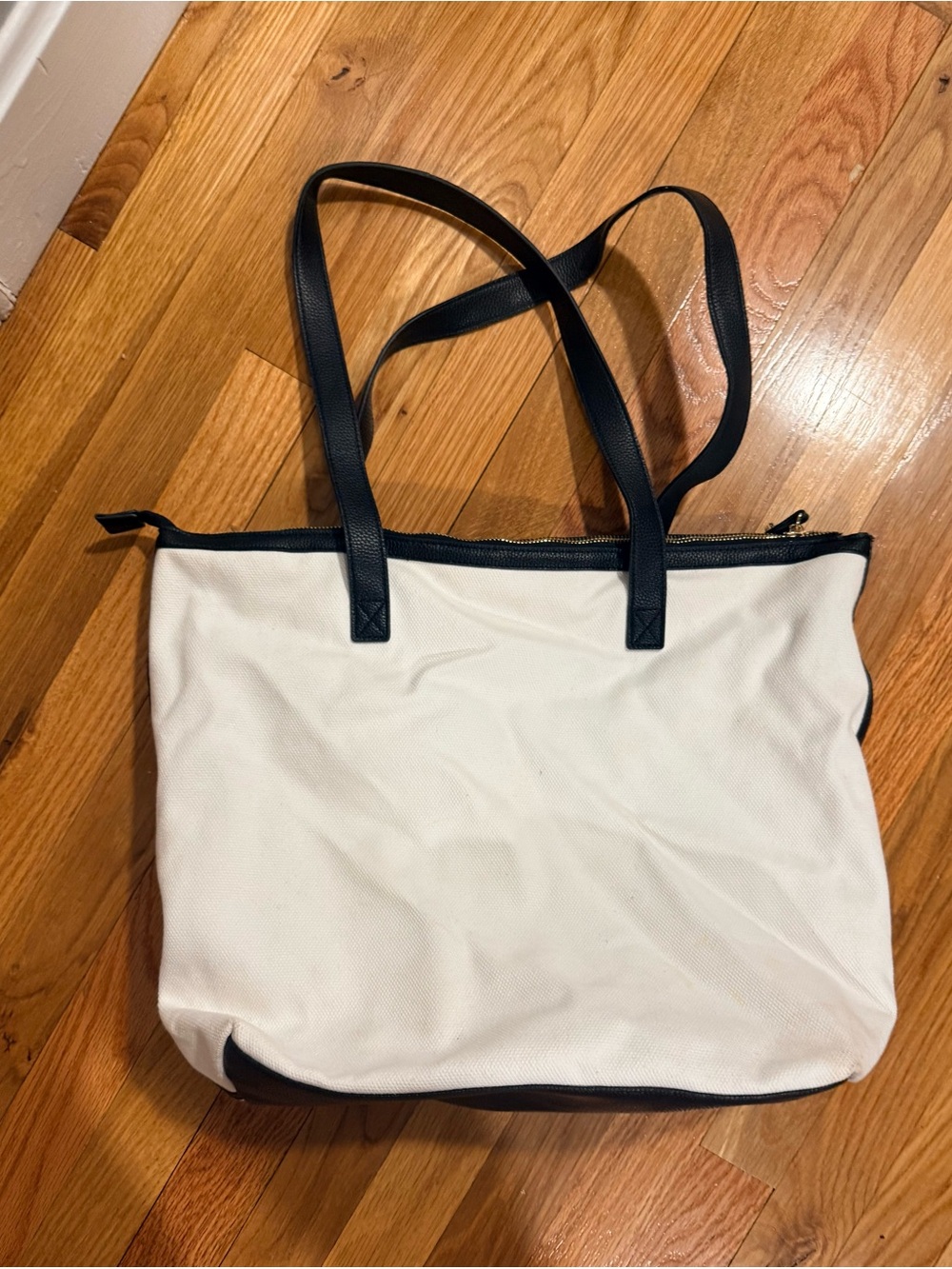 Walter Baker Black and White Zip-Top Tote